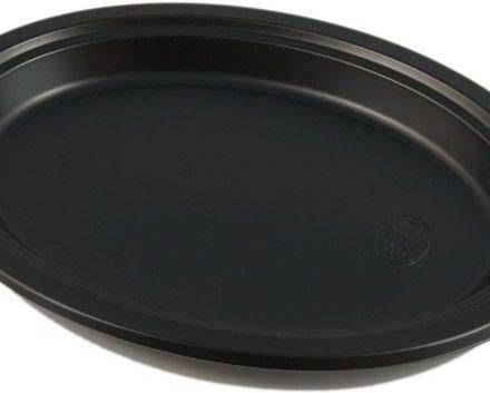 Talerze jednorazowe plastikowe PS płaskie czarne 26 cm, 100 szt.