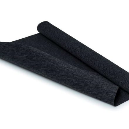 Krepina włoska bibuła marszczona gruba czarna 50 cm x 2 m 140 g/m2