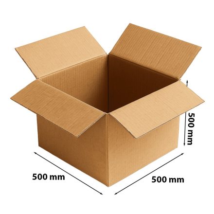 Karton klapowy 500x500x500 mm BC580 5-warstwowe pudełko brązowe