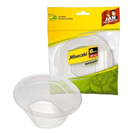 Flaczarki plastikowe miseczki jednorazowe Jan Niezbędny 250 ml 6 szt.