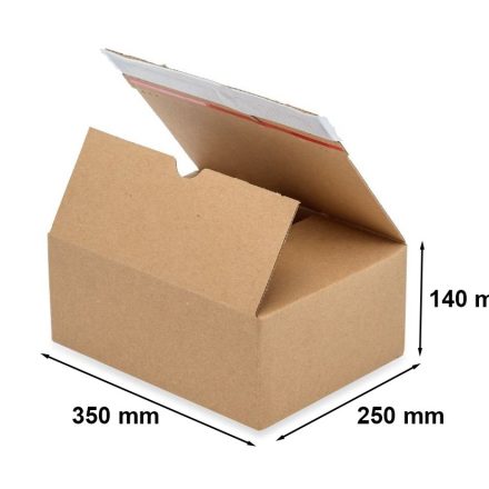 Karton wykrojnikowy e-commerce, brązowe pudełko 350x250x140 mm F703