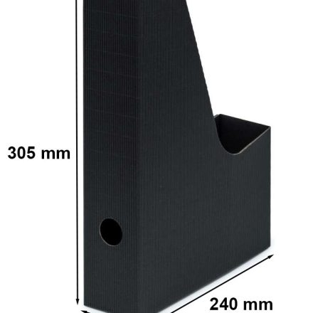 Karbowany pojemnik na dokumenty A4, czarne pudełko tekturowe 6 cm