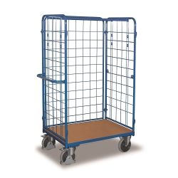 Wysoki wózek magazynowy do paczek 3 ściany siatkowe SW-500.306 400 kg