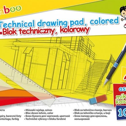 Blok techniczny A4 10 kart 150gsm mix kolorów