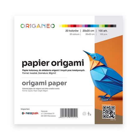 Papier do origami ORIGANEO 20x20 cm mix kolorów 100 arkuszy 80 g/m2