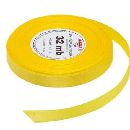 Wstążka satynowa żółta 6 mm x 32 m, pakiet 2 sztuki