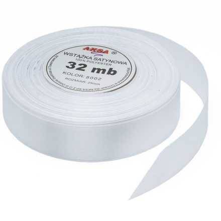 Wstążka satynowa biała 12 mm 32 m do pakowania prezentów WS8002