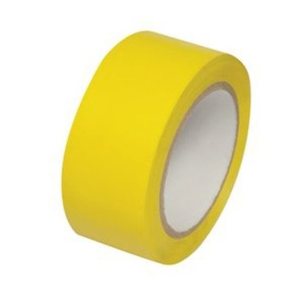 Taśma ostrzegawcza PVC żółta samoprzylepna 50mm x 33m klej solvent