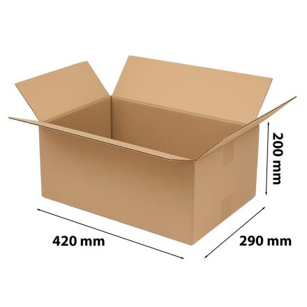 Karton klapowy 420x290x200 mm, pudełko brązowe 5-warstwowe BC 580