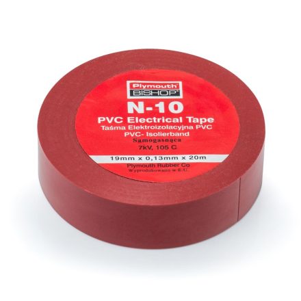 Taśma izolacyjna elektryczna PVC czerwona do kabli 19 mm x 20 m