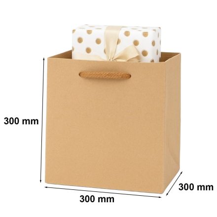Torba papierowa kraft prezentowa LUX 30x30x30 cm brązowa 210 g/m2