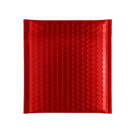 Koperty bąbelkowe metaliczne CD 165x165 mm czerwone 1 szt