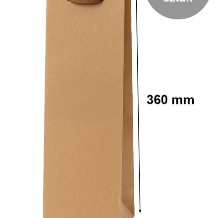Torebki na wino KRAFT papierowe z uchwytem 11x10x36 cm, 12 szt.