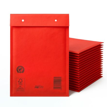 Koperty bąbelkowe G17 czerwone 250x350 mm, 100 sztuk do wysyłki