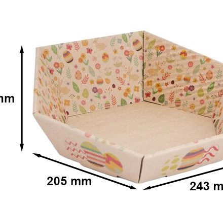 Tacka wielkanocna kosz prezentowy tekturowy WIOSNA 243x205x100 mm