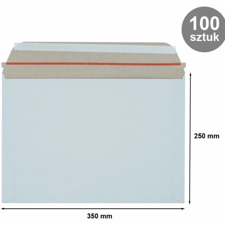 Koperta kartonowa kurierska samoprzylepna B4 250x350 biała 100 szt.