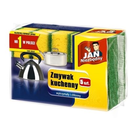 Zmywak kuchenny Jan Niezbędny, gąbka do naczyń i garnków 5 szt.