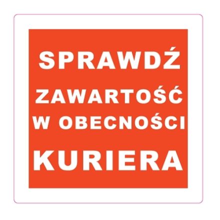 Naklejki informacyjne Sprawdź przy kurierze 100x50 mm 100 szt.