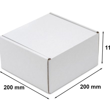 Biały karton wykrojnikowy pudełko fasonowe 200x200x110 mm F427