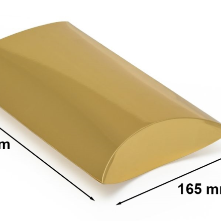 Pudełko prezentowe poduszka laminowane złote 250x165x50 mm