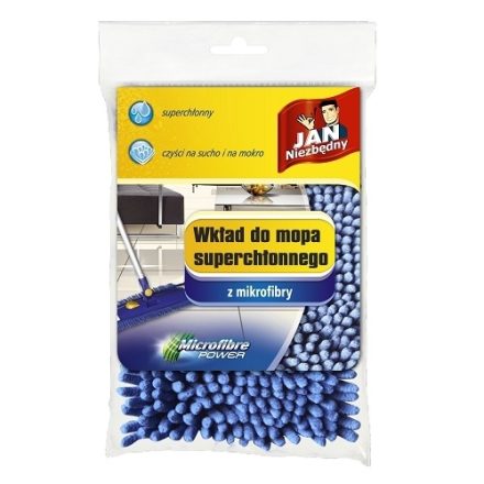 Granatowy wkład zapasowy do mopa płaskiego Jan Niezbędny z mikrofibry
