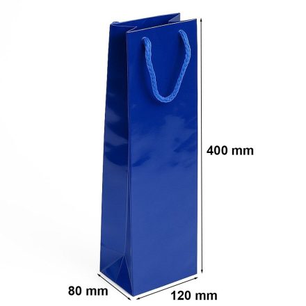 Torba laminowana na wino, torebka prezentowa 120x80x400 granatowa