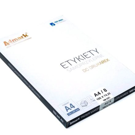 Naklejki samoprzylepne etykiety A4 białe 105x74,25 mm 8/ark. 100 ark.