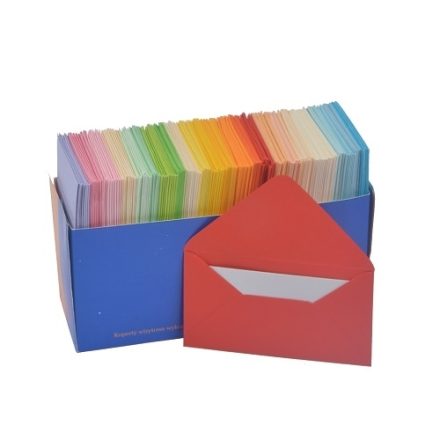 Koperty na wizytówki 58x102 mm mix kolorów 200 szt bez kleju 80 g