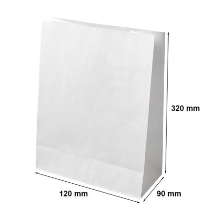 Torba papierowa ekologiczna biała z dnem klockowym 120x90x320 mm