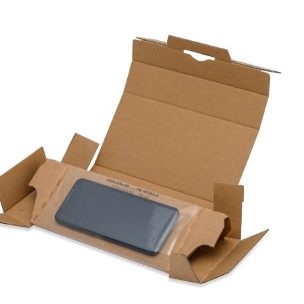 Fix Box Telefon szare pudełko wysyłkowe z folią 220x100x40 mm