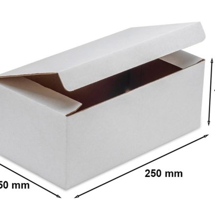 Karton wykrojnikowy pudełko fasonowe 250x150x100mm FEFCO 215 biały