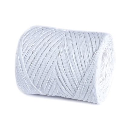 Rafia syntetyczna biała 1 cm x 200 m, wstążka florystyczna do