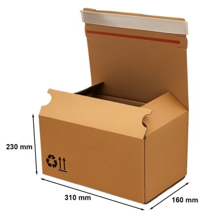 Karton automatyczny A4 z paskiem klejącym 310x230x160 mm F703