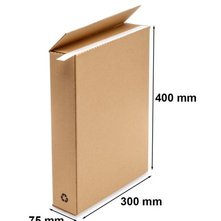 Karton wykrojnikowy, pudełko fasonowe 300x75x400 mm z paskiem klejącym