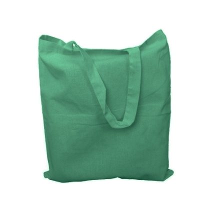 Torba bawełniana na zakupy zielona 38x42 cm uchwyt 35 cm 140 g/m2