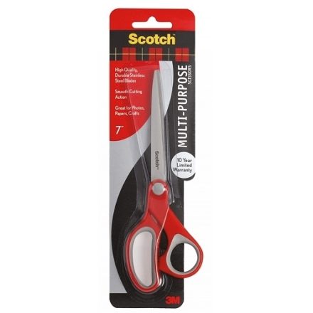 Nożyczki biurowe ergonomiczne Scotch 18 cm do papieru czerwono-szare