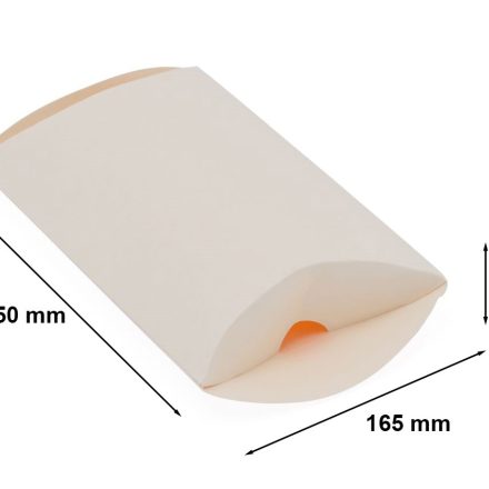 Pudełko ozdobne typu poduszka na prezent tekturowe 250x165x50 białe L