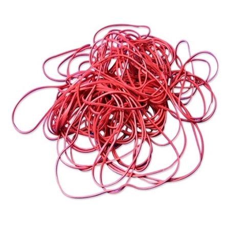 Gumki recepturki kauczukowe czerwone 60 mm x 1,5 x 1,5 mm 1 kg