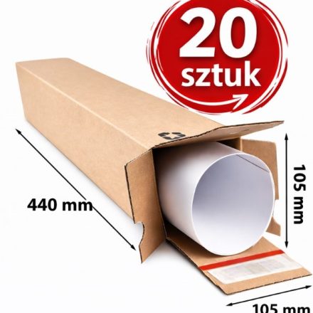 Pudełko Tubowe 105x105x440mm Karton Wysyłkowy Na Plakaty 20 sztuk