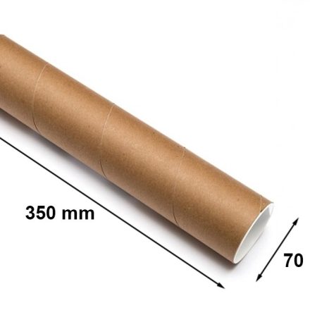 Tuba tekturowa kartonowa A3 70mm gr 2mm L350 brązowa na plakaty