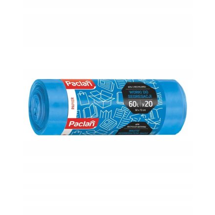Paclan worki do segregacji papieru 60 l 20 szt. niebieskie LDPE