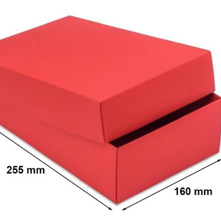 Pudełko ozdobne tekturowe fasonowe na prezent czerwone L 255x160x75 mm