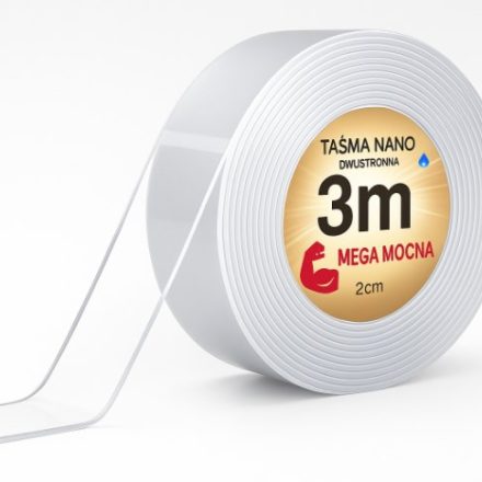 Taśma dwustronna NANO montażowa uniwersalna 20mm x 3m x 1mm bezbarwna