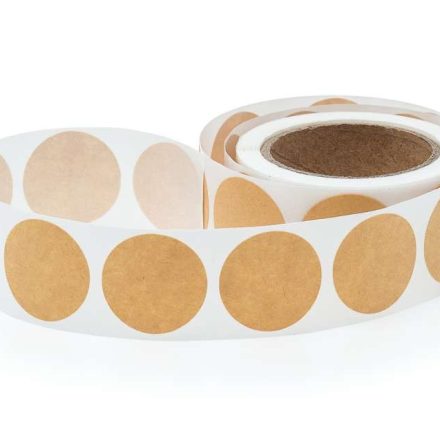 Naklejki okrągłe EKO papier kraft jasny fi 25 mm samoprzylepne 250 szt