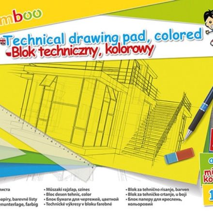 Blok techniczny A3 10 kart 150gsm mix kolorów