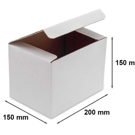 Biały karton wykrojnikowy pudełko fasonowe 200x150x150 mm FEFCO 215