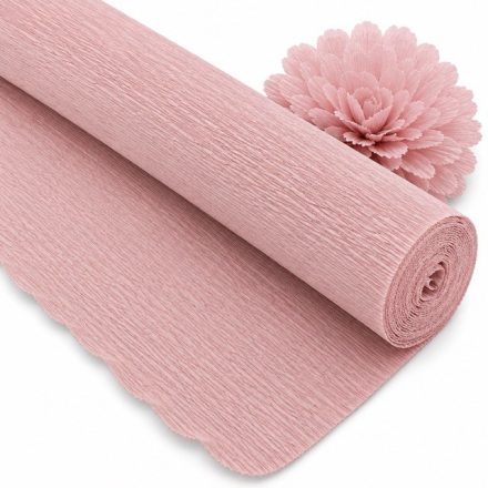 Krepina Włoska 180g Zgaszony Róż 50cm/250cm Dekoracyjna Bibuła Ozdobna