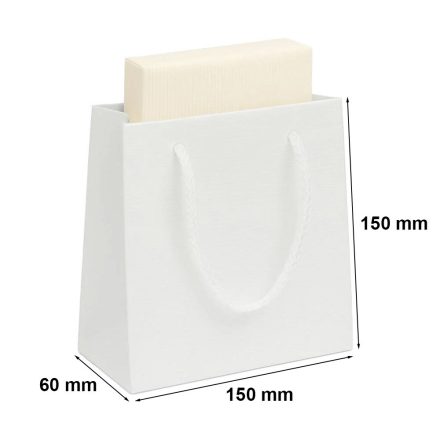 Torba papierowa ozdobna prezentowa matowa 150x60x150 biała prążek