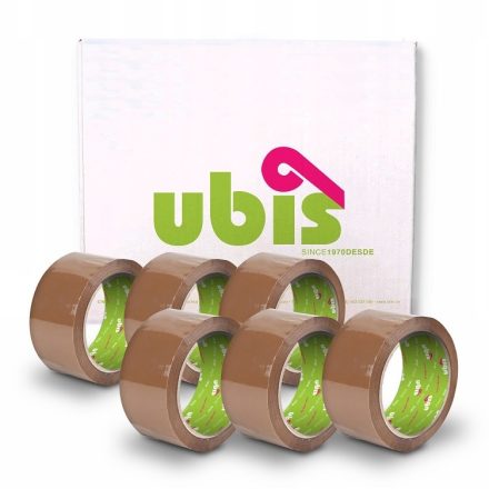 Taśma pakowa Solvent Kauczuk Brązowa UBIS 48mm/60yd - komplet 6 szt